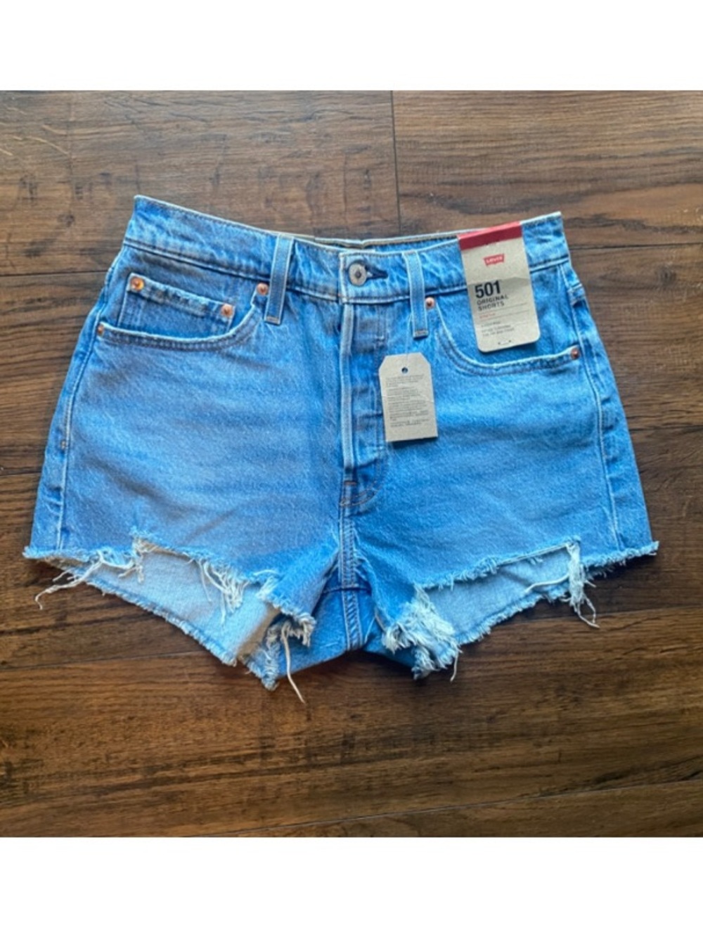Levi's 501 High-Rise Distressed Denim Shorts